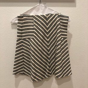 Gray and White Striped A-Line Mini Skirt